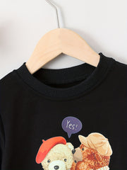 Boys Cartoon Bears Print Sweatshirt