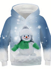 Kids Christmas Snowman Hooded Sweatshirt
