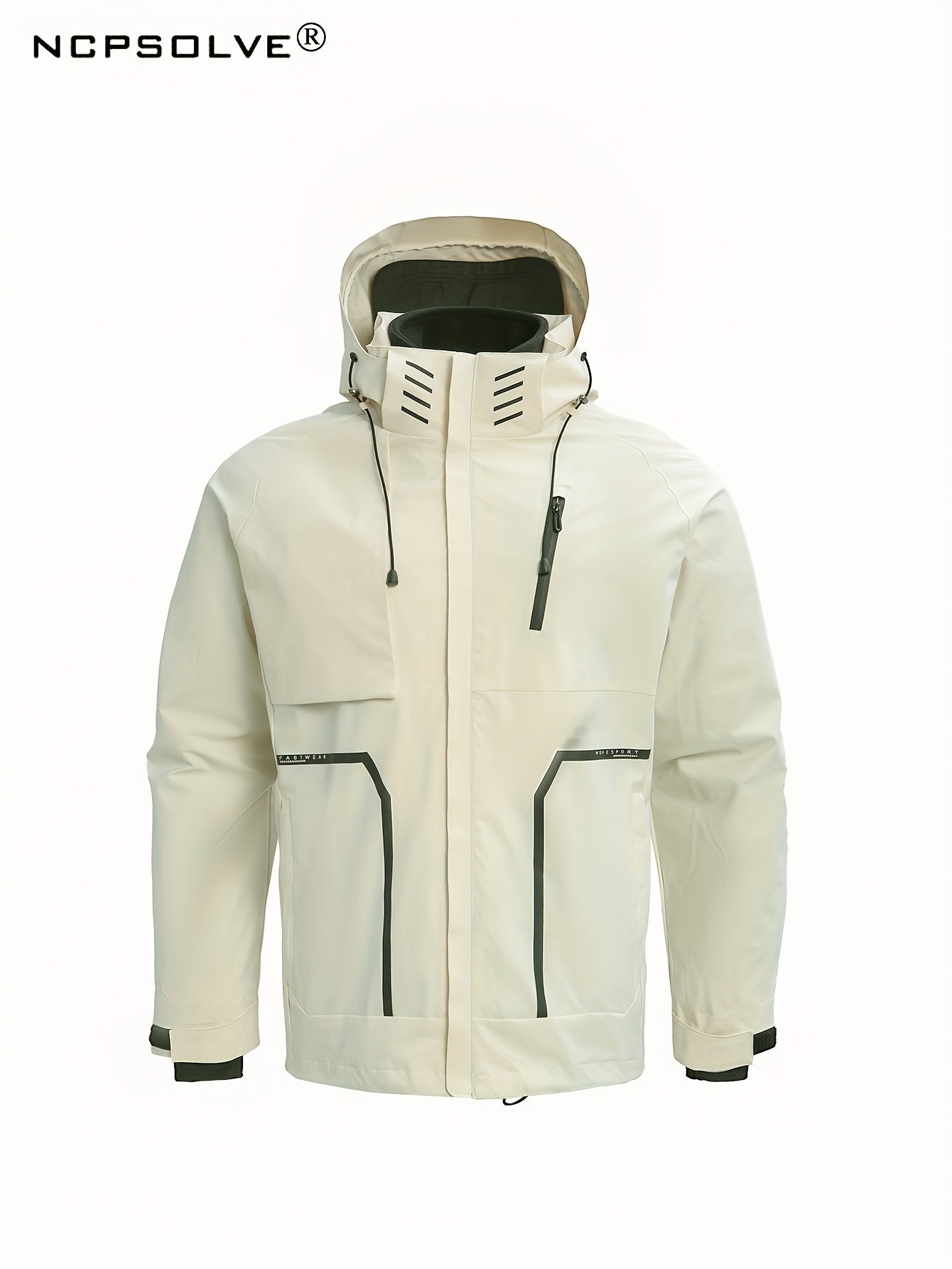 Men's Casual 3-In-1 Outdoor Jacket Hooded Windbreaker for Fall Winter