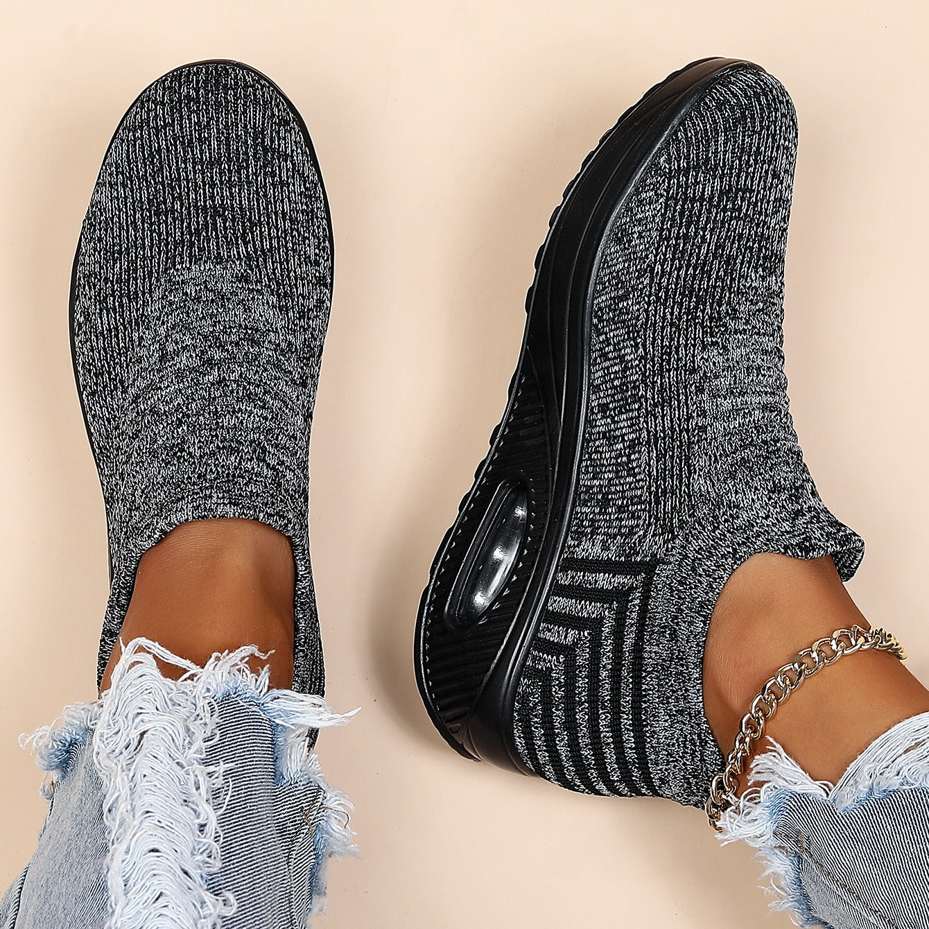Women's Air Cushion Breathable Slip On Sneakers