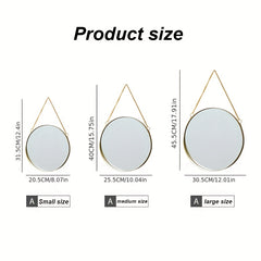 Round Wall Mirror with Chain for Home Decor