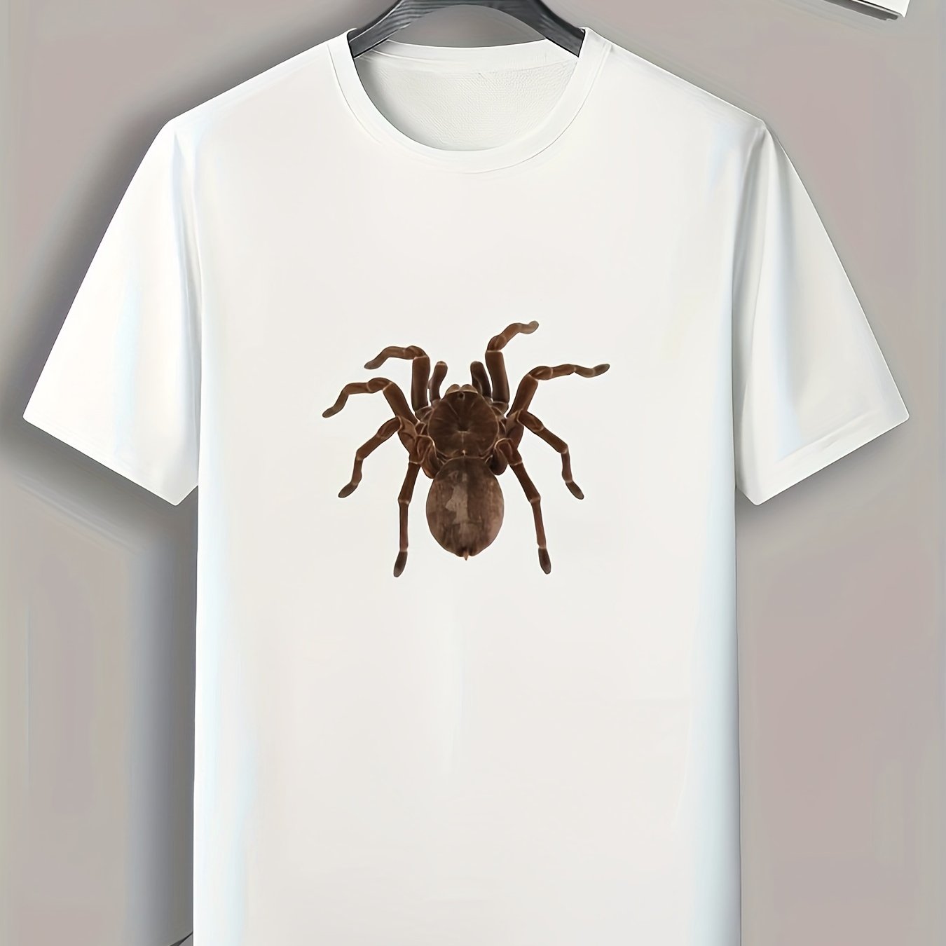 Spider Print Men's Graphic Tee for Summer Halloween