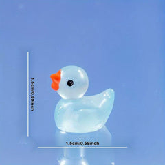 30 Mini Glow Dark Yellow Duck Toys DIY Decorative Ducks Garden Party Supplies