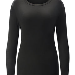 Ribbed Round Neck Long Sleeve T shirt for Women
