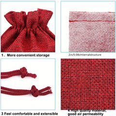 3pcs Jute Drawstring Natural Burlap Bag Jute Gift Bags Size Jewelry Packaging
