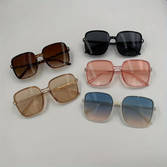 Oversized Square Sunglasses Casual Gradient Glasses UV400