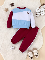 Baby's Casual 2pcs Block Stitching Sportswear Set
