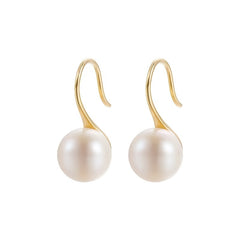 925 Silver Freshwater Pearl Drop Earrings Formal Dress Banquet Accessories