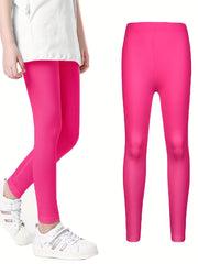 Girls Athletic Leggings Elastic Waist Casual Pants Kids Spring Summer Clothes
