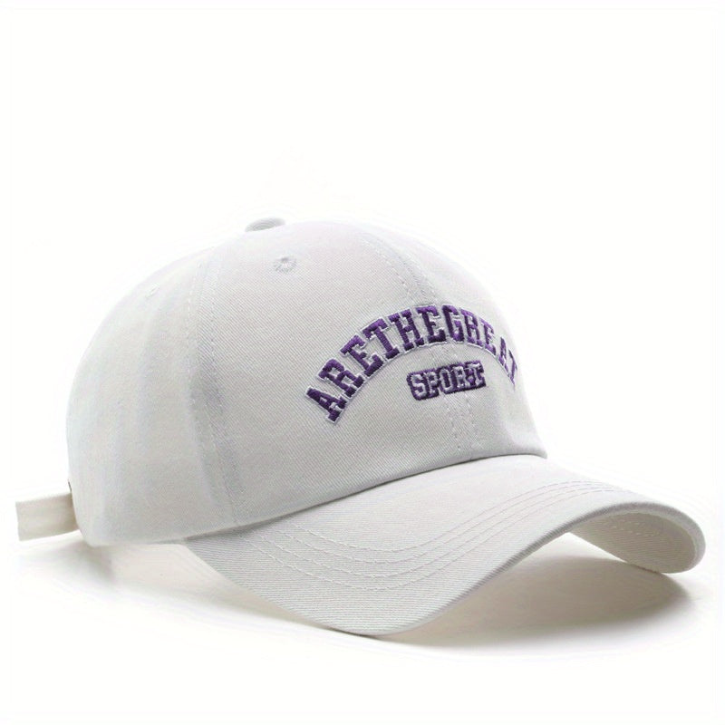 Letter Embroidery Baseball Cap Solid Cotton Dad Hat Unisex Lightweight Sun Hats