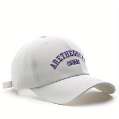 Letter Embroidery Baseball Cap Solid Cotton Dad Hat Unisex Lightweight Sun Hats