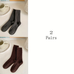 6 Pairs Solid Fuzzy Socks Women's Stockings & Hosiery