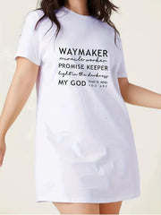 Women's Sleep Dress Letter Print Short Sleeve