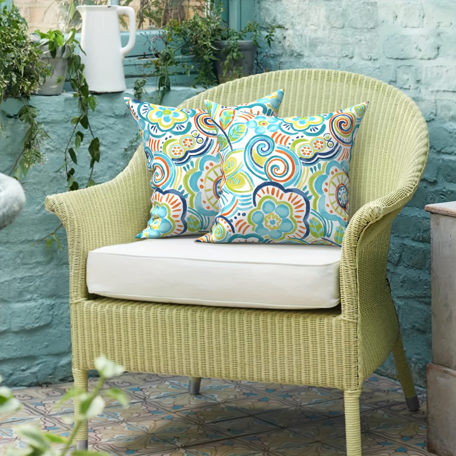 Waterproof Double Sided Printed Linen Outdoor Pillowcase 45x72cm