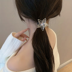 2pcs Hollowed Star Shape Hair Claw Ponytail Clip