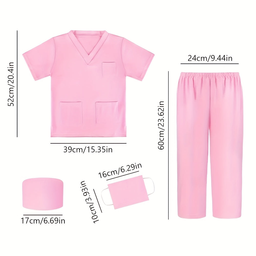 Kids Doctor Dress Up Clothing 4pcs Set for Play Halloween Dress Up