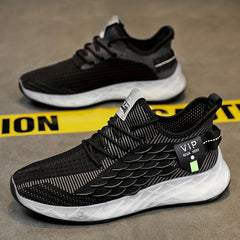 Men's Lace up Scale Effect Sneakers Lightweight Athletic Shoes