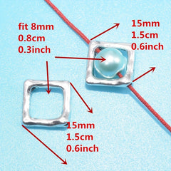 10pcs Square Spacer Beads Antique Silver for DIY Jewelry Making