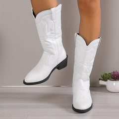 Women's Faux Leather Equestrian Sport Boots Solid Outdoor High Boots