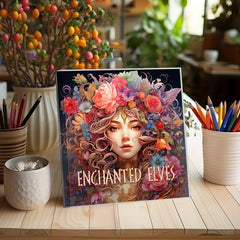 ENASUE Flower Fairies' Wonderland Coloring Book for Adults - 25 Pages