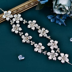 Rhinestone Flower Bride Headwear Hair Hoop for Banquet Plate