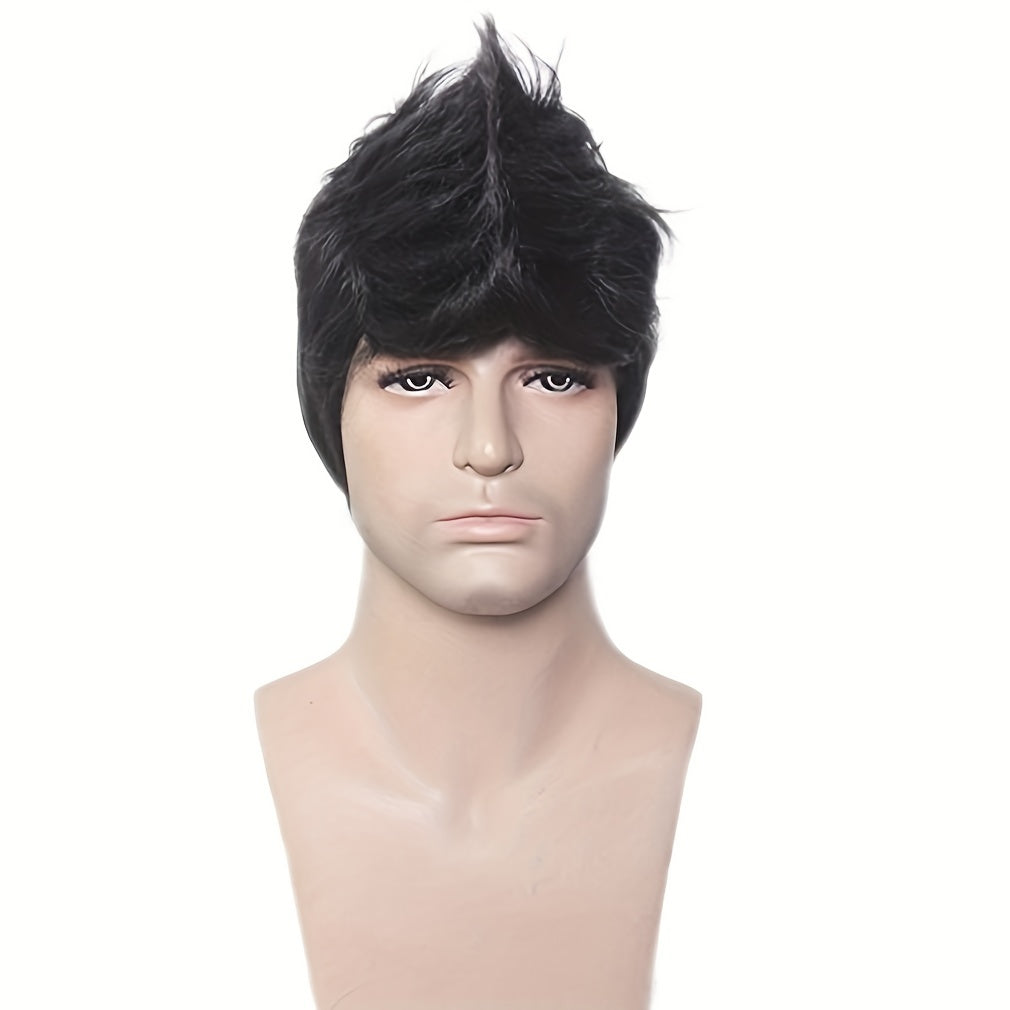 Men's Fauxhawk Curly Wig Anime Cosplay Halloween Costume Party