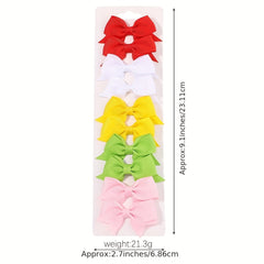 10pcs Baby Girls Bow Hair Clips for Stylish Headwear