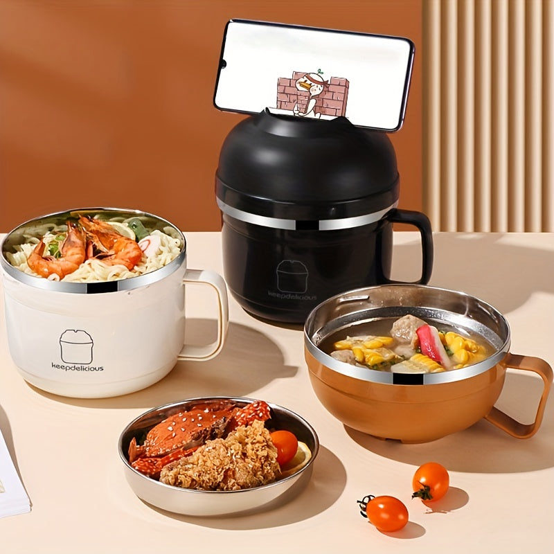 Stainless Steel Fast Food Cup with Lid - Large Capacity
