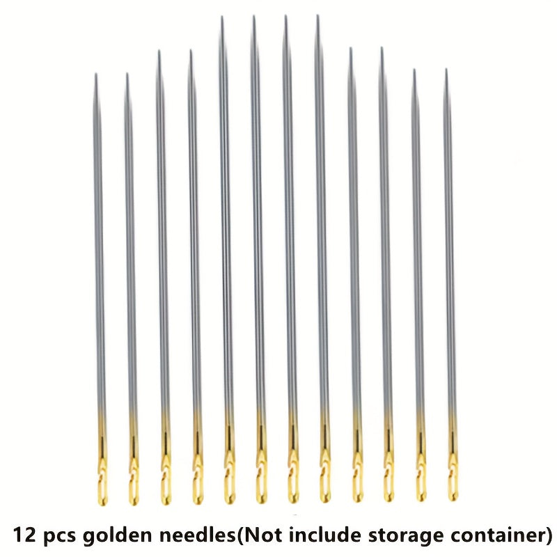 12pcs Side Hole Blind Needle With Needle Tube Hand Sewing Stainless Steel