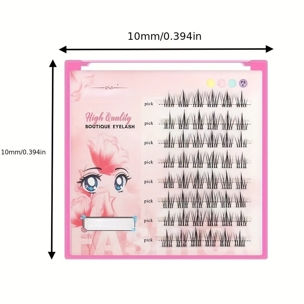 Natural Sunflower Cluster Lashes, Long Lasting, 8 Rows