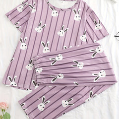 Rabbit Pattern Pajama Set