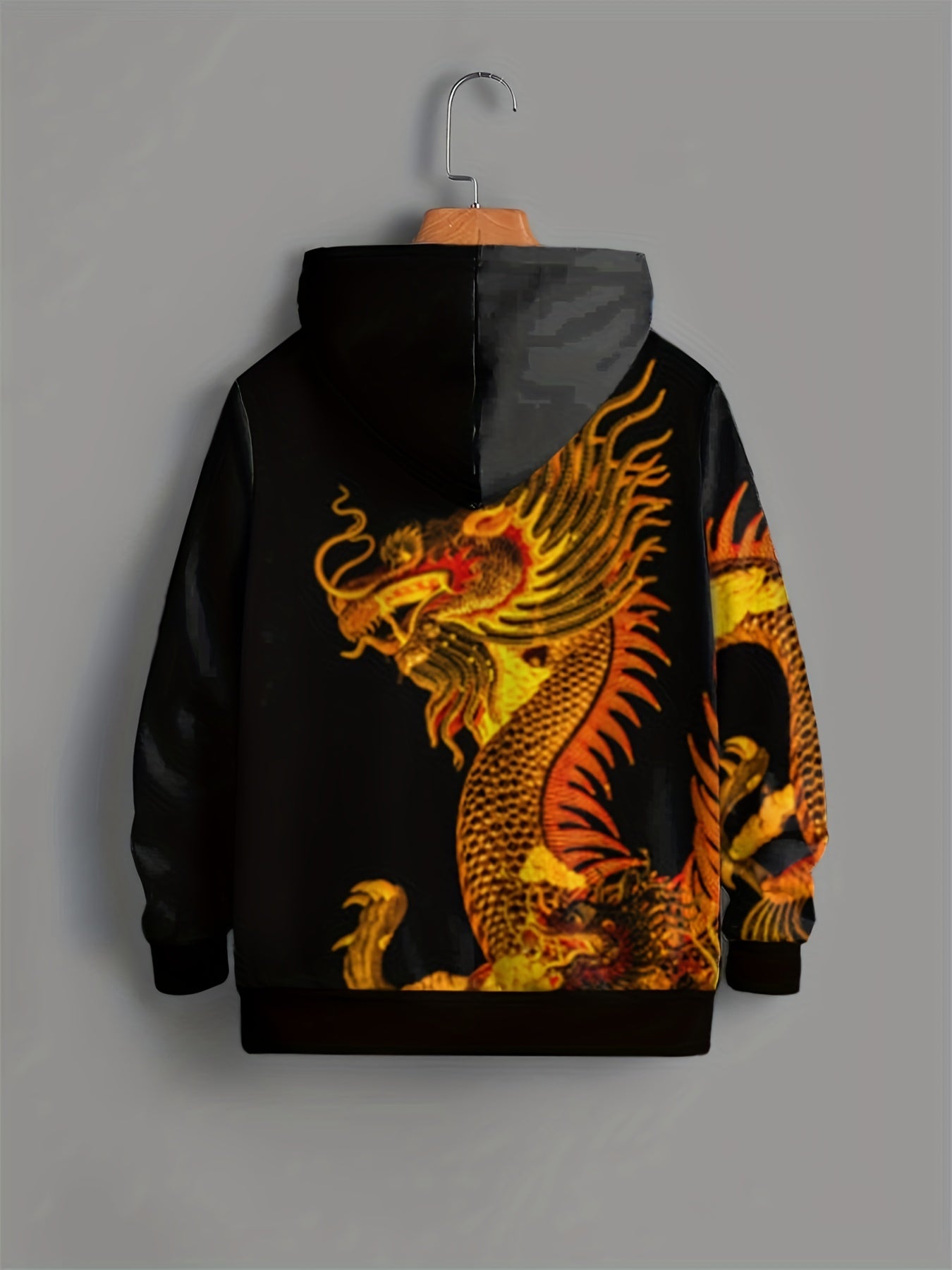 3D Golden Dragon Print Kid's Hoodie Unisex Pullover