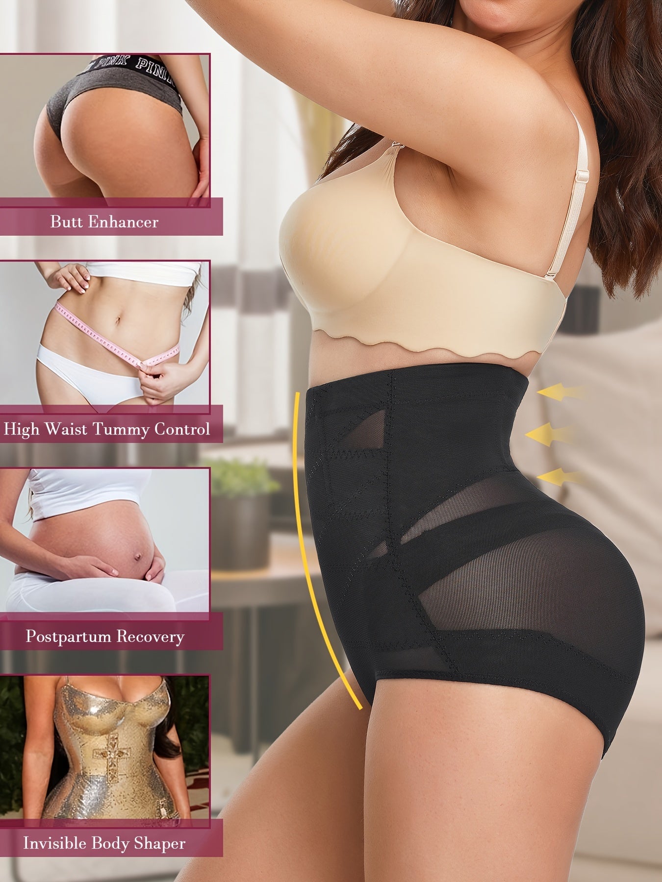 Mesh Shaping Panties High Waist Adjustable Women's Underwear