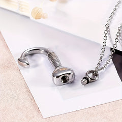 Waterproof Heart Fish Hook Cremation Jewelry Ashes Urn Necklace