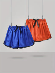 2 Sets Bow Satin Sleep Shorts Women's Sleepwear