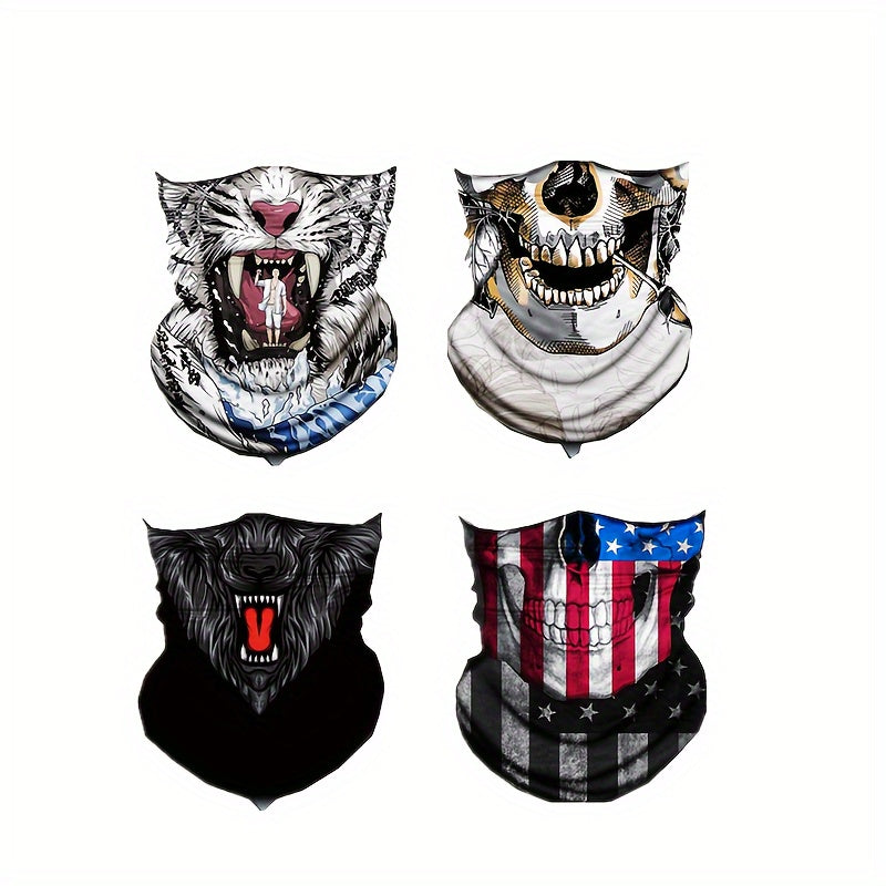 4pcs Camo Face Cover Multifunctional Breathable Scarf Sports Cycling Motocycle