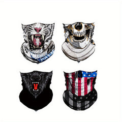 4pcs Camo Face Cover Multifunctional Breathable Scarf Sports Cycling Motocycle