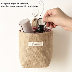 Cotton Linen Flower Pot Small Hemp Bag Hanging Bag Storage Organizer
