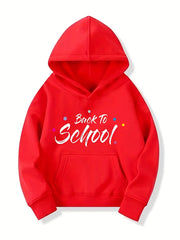 Girls' Back to School Pattern Hoodie Sweatshirt Top