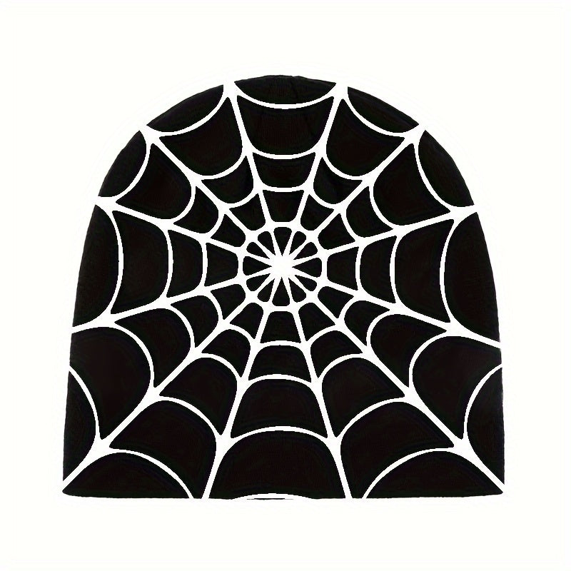 Y2K Gothic Spider Jacquard Beanie Unisex Knitted Hat Lightweight Hip Hop Beanie