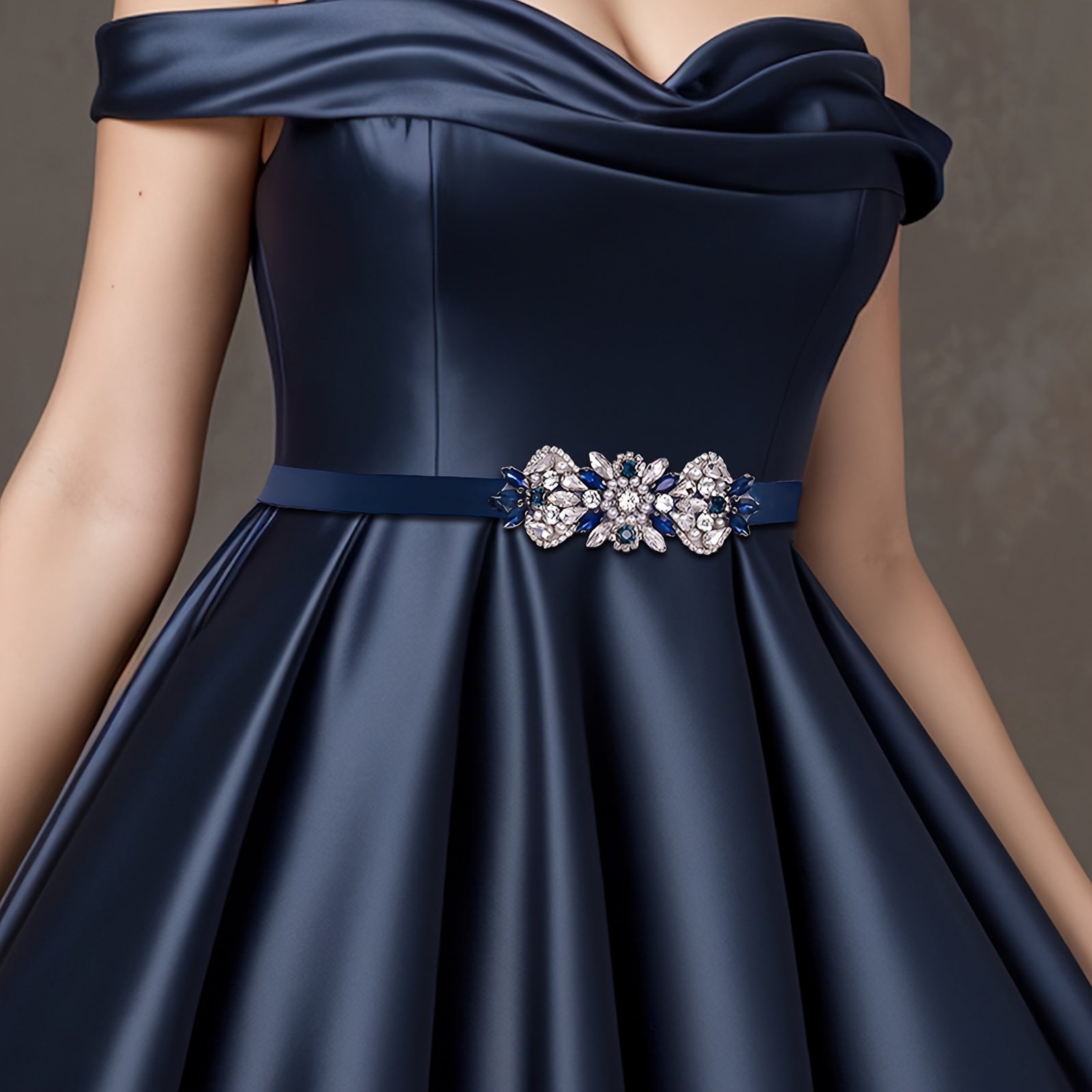 Rhinestone Belt Bridal Waist Accessories Long Skirt Matching Party Dress