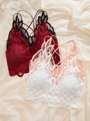 4pcs Lace Wireless Bras Hollow Out Bra Women's Lingerie