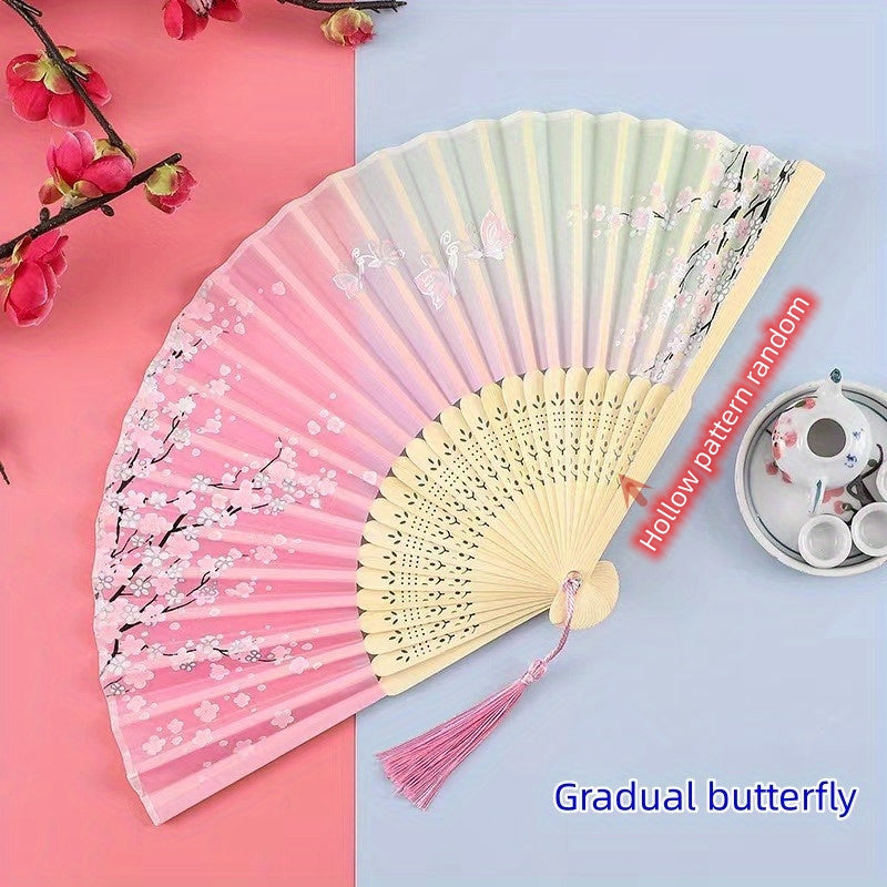Chinese Style Folding Fan Dance Fan Women Summer Retro Classical Decorative Fan