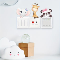 4Pcs Animal Switch Sticker Kids Room Decoration