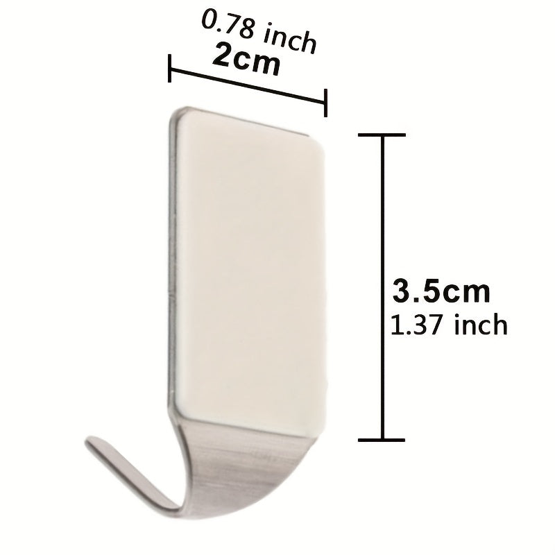 6pcs Adhesive SS Towel Hooks Family Robe Hanging Hats Bag Key Wall Hooks