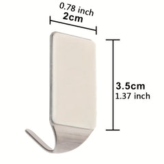 6pcs Adhesive SS Towel Hooks Family Robe Hanging Hats Bag Key Wall Hooks