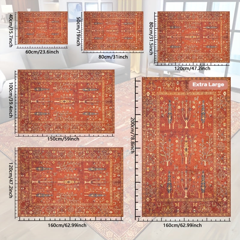Boho Print Non-slip Rug Washable Carpet for Living Room Bedroom