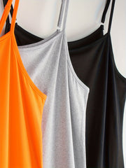 3-Pack Plus Size Nightdress Set Women's Plus Solid Round Neck Medium Stretch