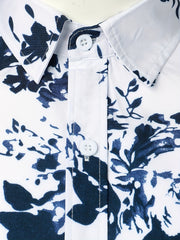 Men's Flower Print Casual Button Up Shirt