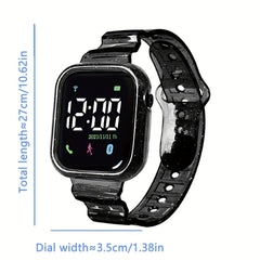 Student Electronic Watch with Transparent Strap